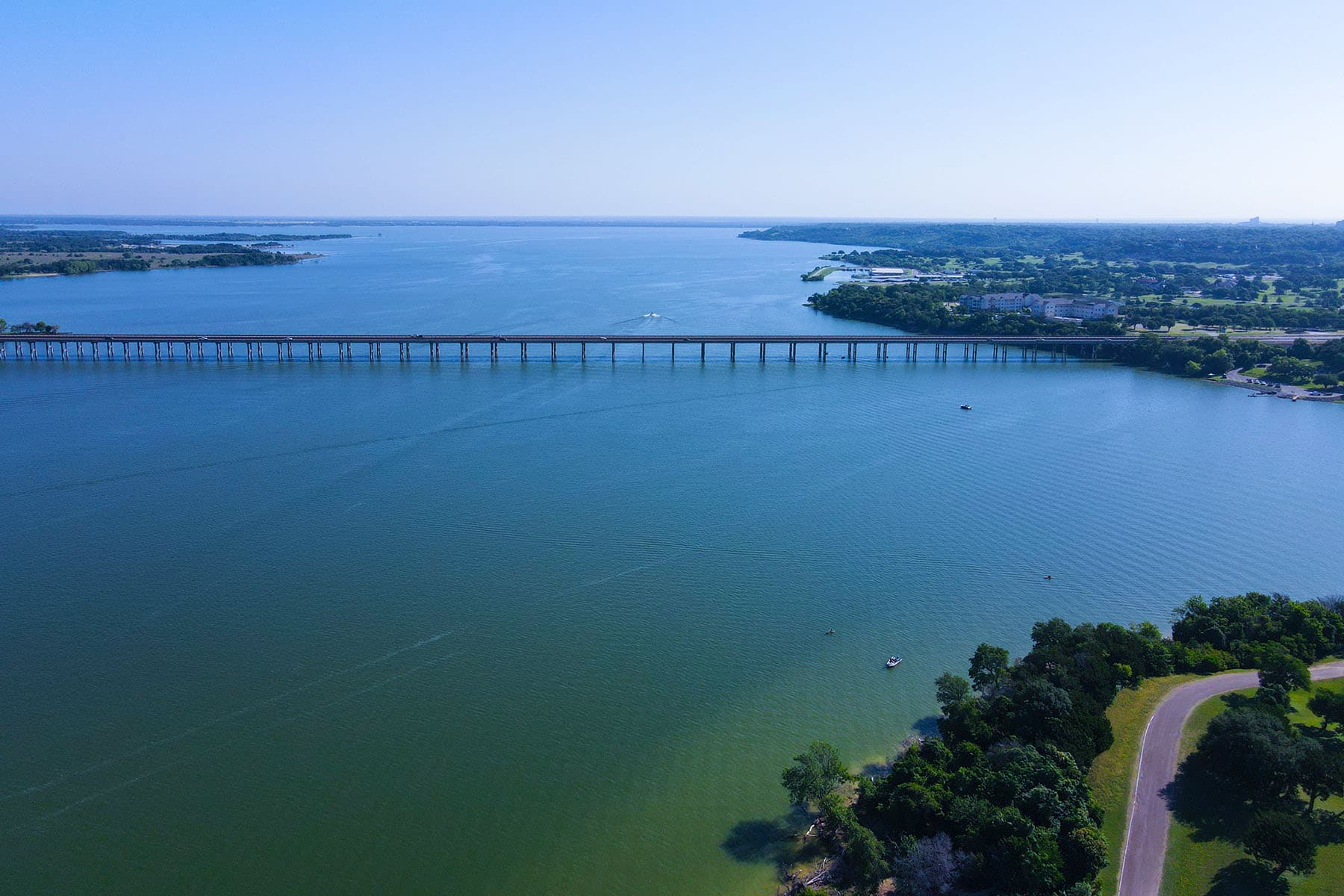 Lake Waco shoreline in McLennan County, Texas