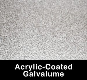 Acrylic-Coated Galvalume metal panel swatch